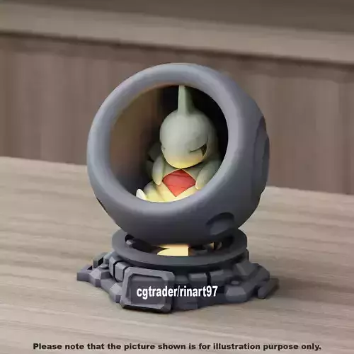 Larvitar in healing machine pods from pokemon 3D print model