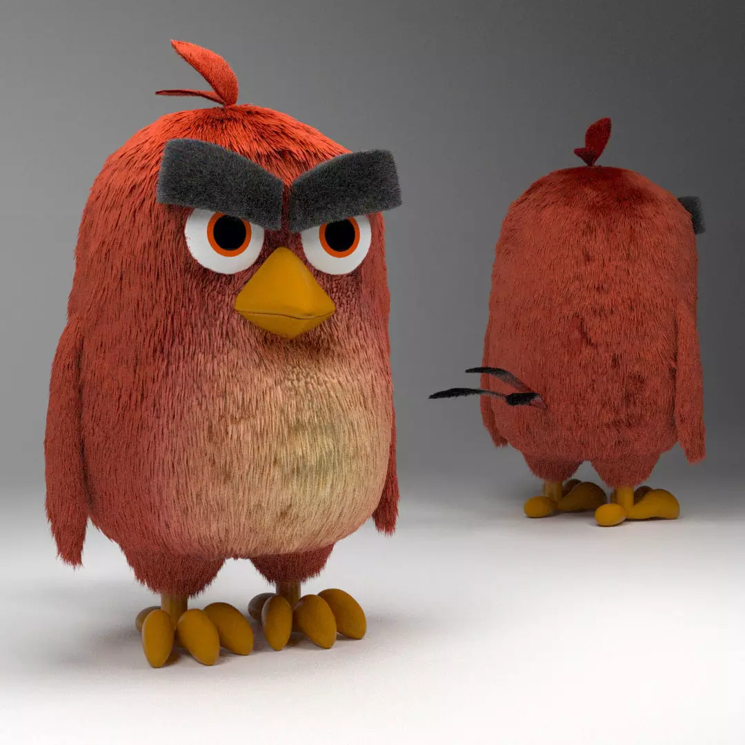 angry bird Red first character 3D model_0