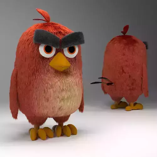 angry bird Red first character 3D model