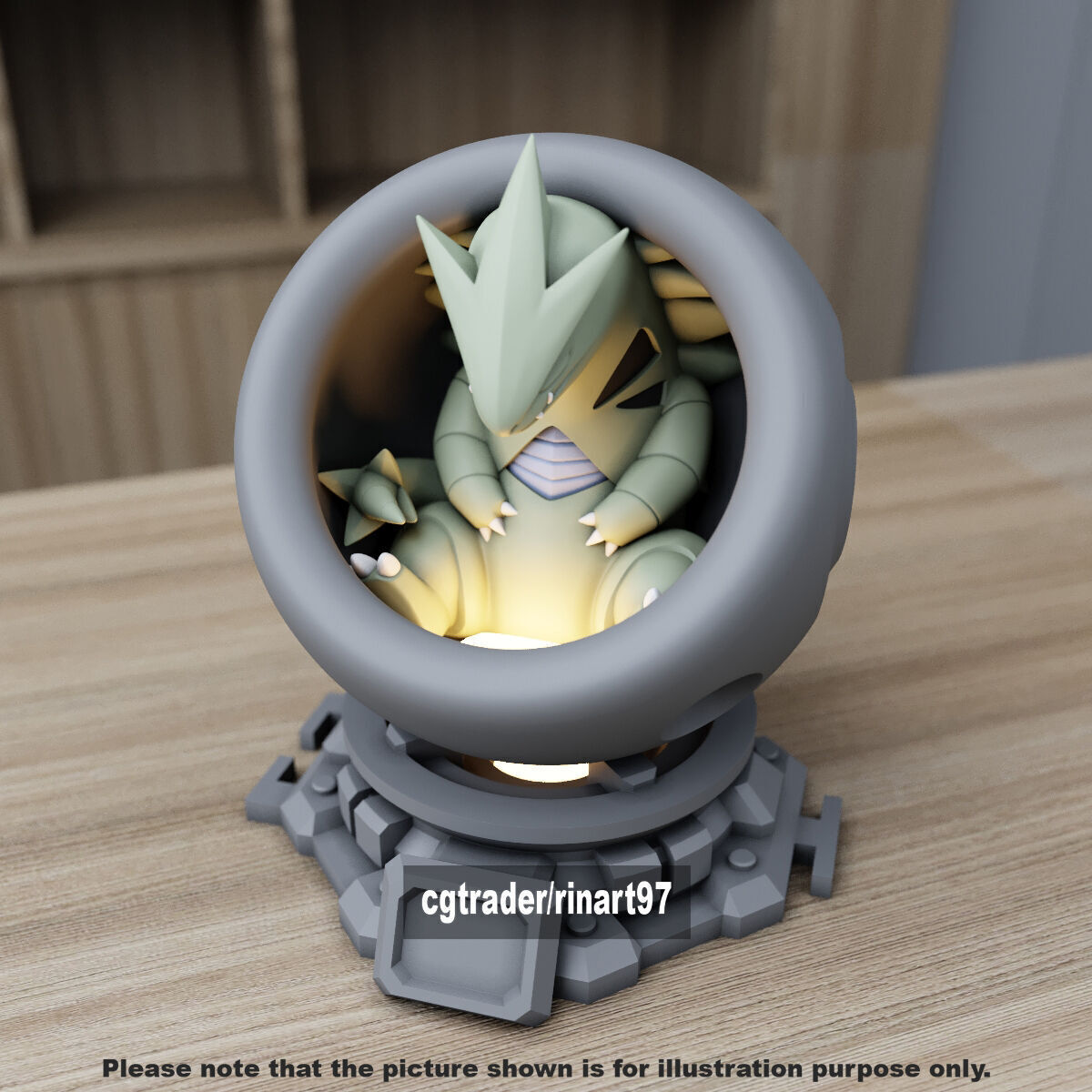 Tyranitar in healing machine pods from pokemon 3D print model_2