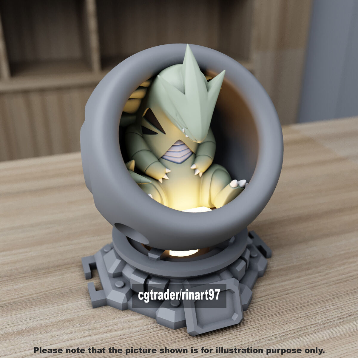 Tyranitar in healing machine pods from pokemon 3D print model_3