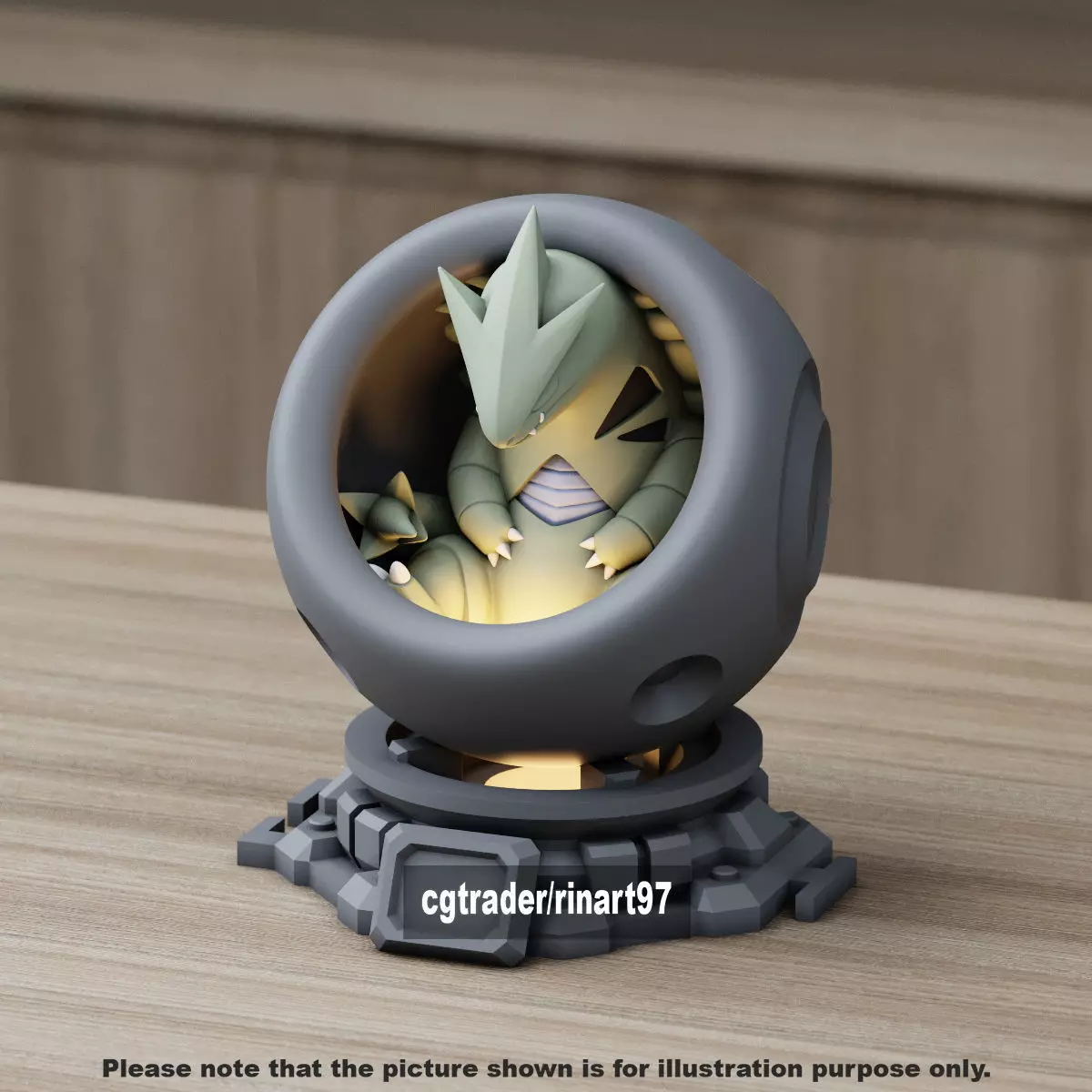 Tyranitar in healing machine pods from pokemon 3D print model_0