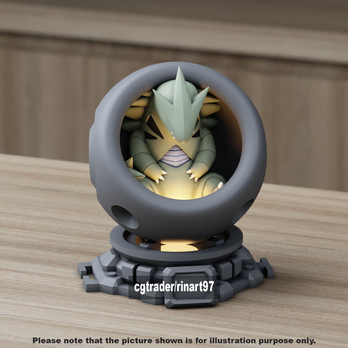 Tyranitar in healing machine pods from pokemon 3D print model_6