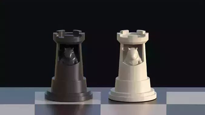 Capybara Tower Rook Chess 3D print model