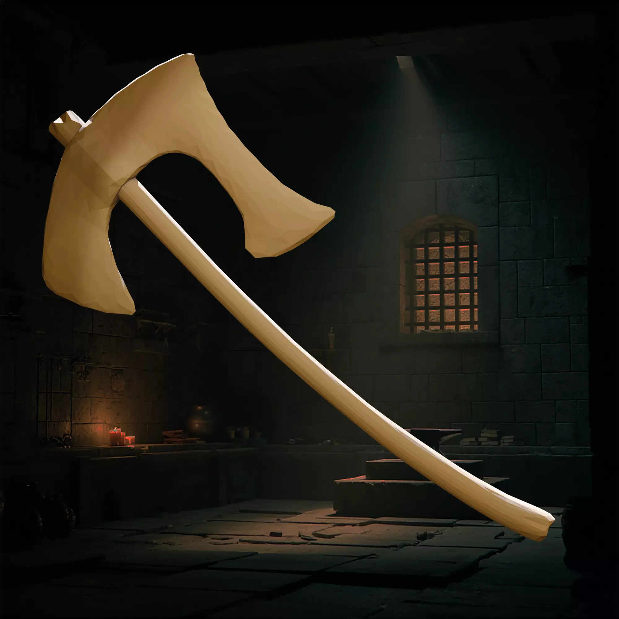 One-Handed Axe Miniature STL File 3D print model
