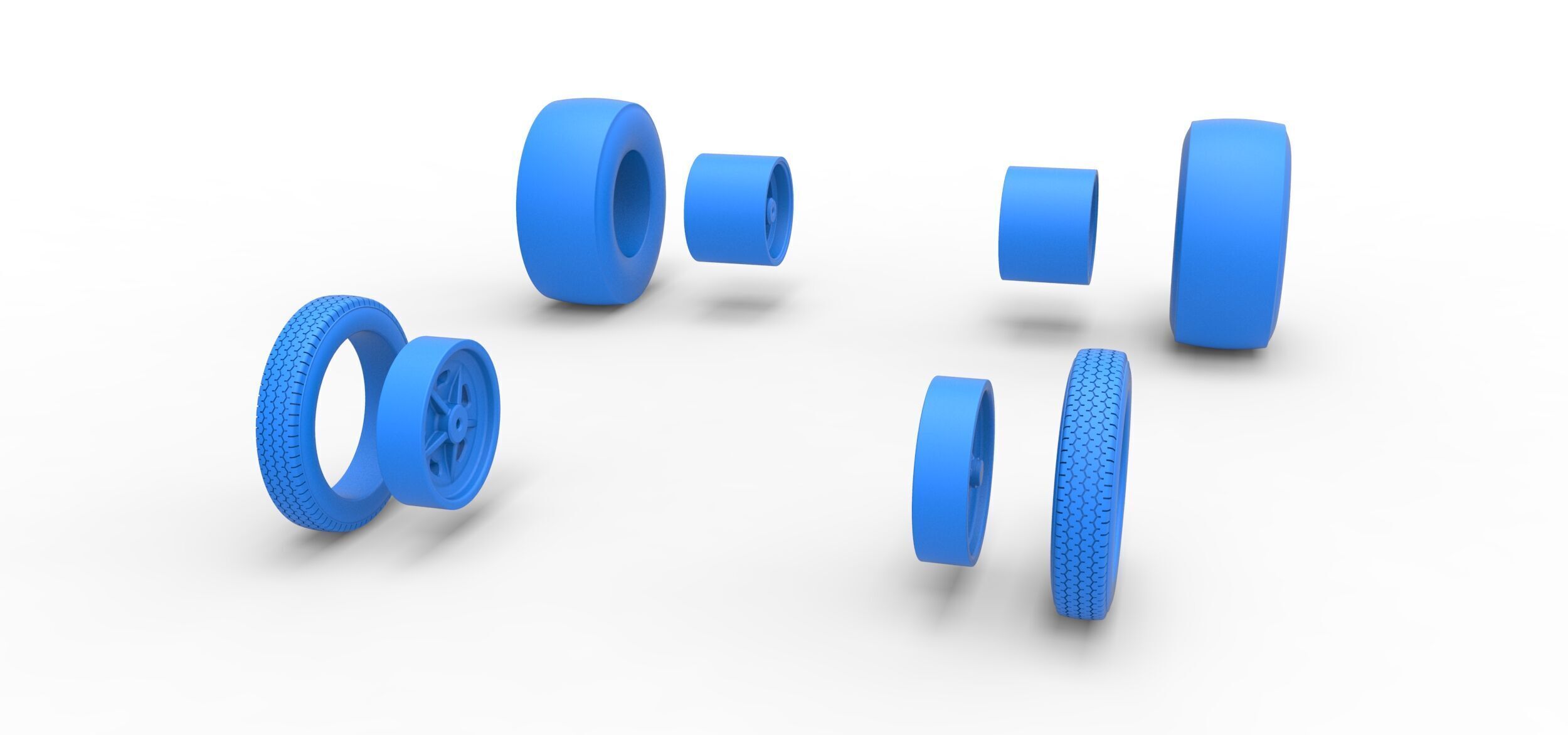 Wheel set of Vintage Front engine dragster V2 Scale 1 to 25 3D print model_9