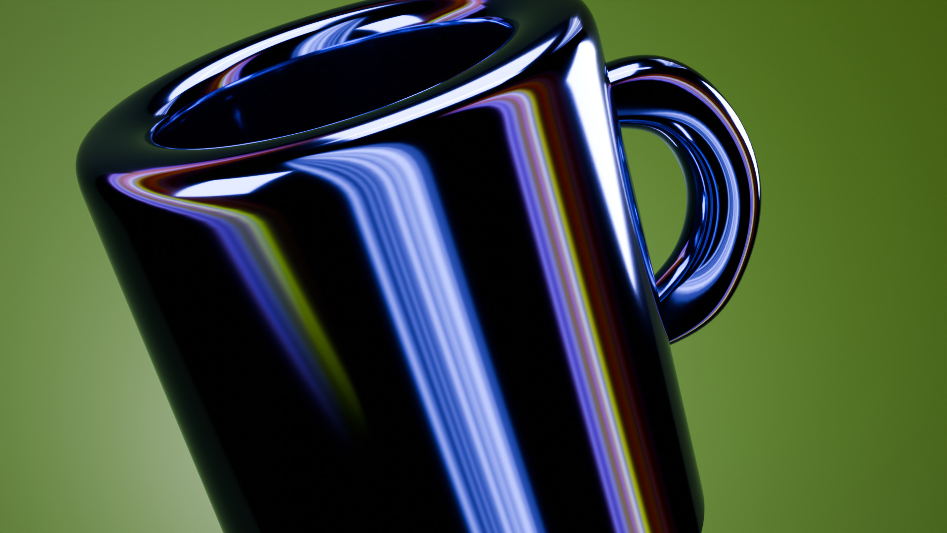Animated Chrome Mug Shader - Low Poly PBR Blender GLTF FBX OBJ Low-poly 3D model_1