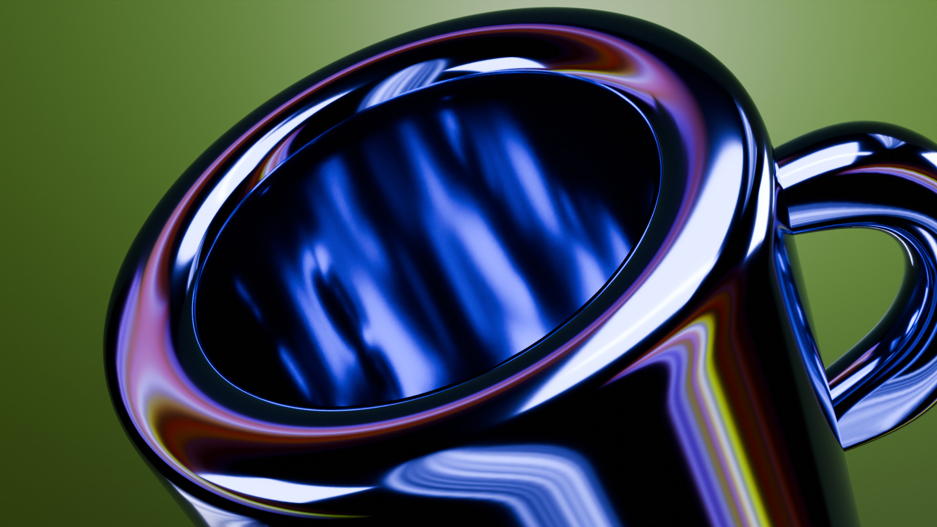 Animated Chrome Mug Shader - Low Poly PBR Blender GLTF FBX OBJ Low-poly 3D model_2