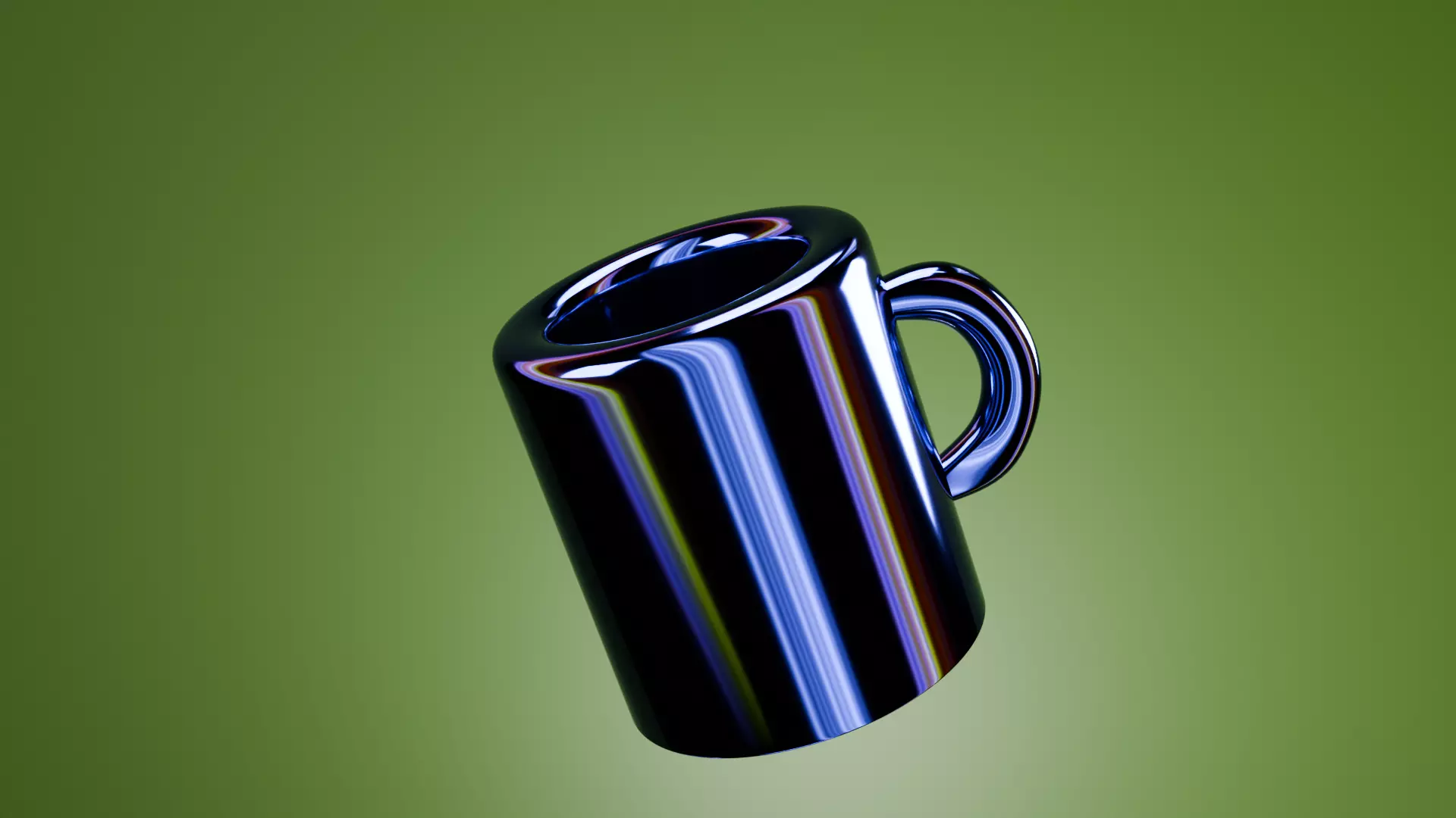 Animated Chrome Mug Shader - Low Poly PBR Blender GLTF FBX OBJ Low-poly 3D model_0