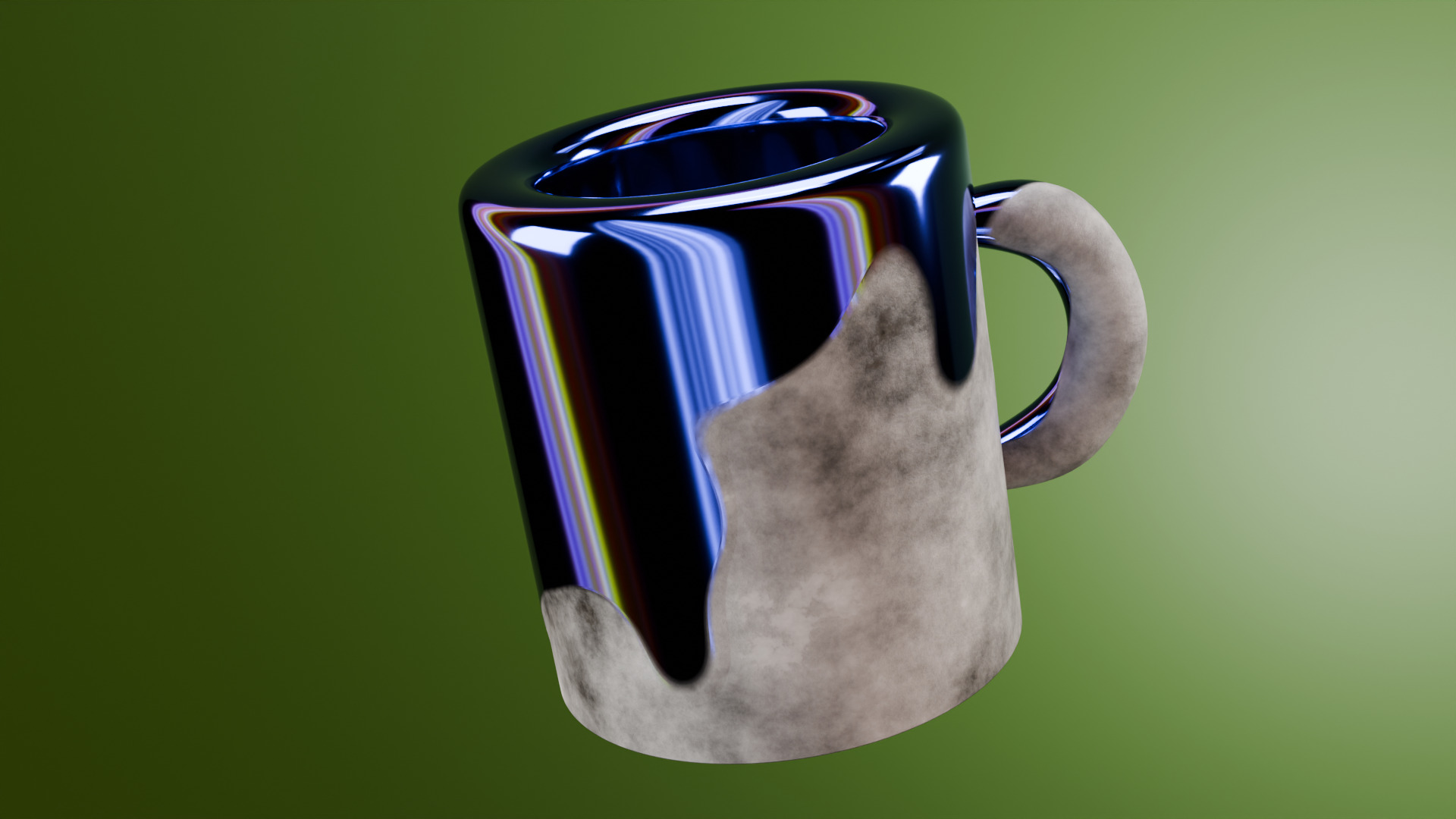 Animated Chrome Mug Shader - Low Poly PBR Blender GLTF FBX OBJ Low-poly 3D model_3