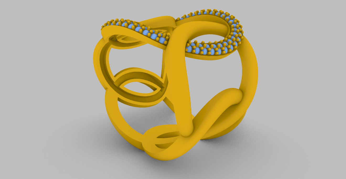Women Ring 3D print model C 92 3D print model_36
