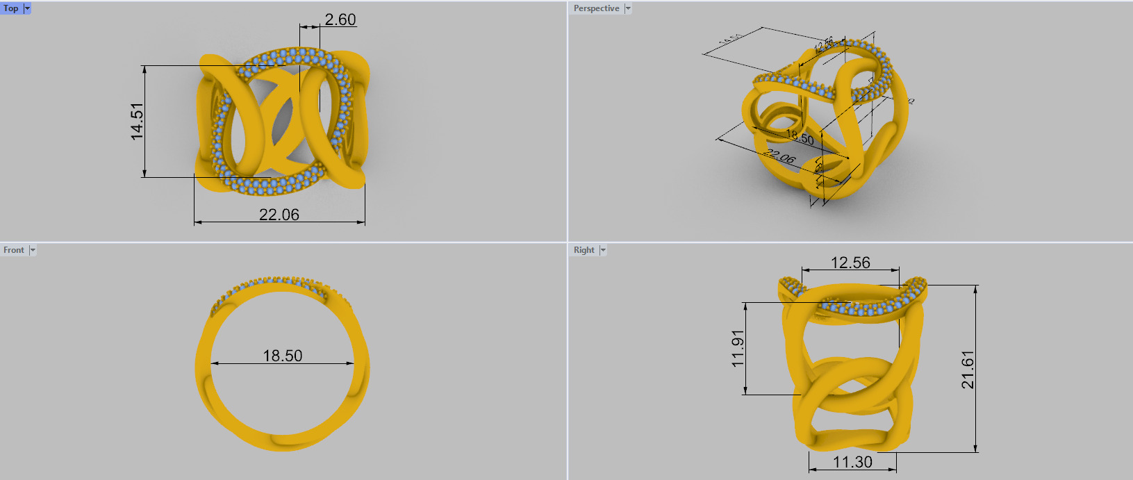 Women Ring 3D print model C 92 3D print model_32