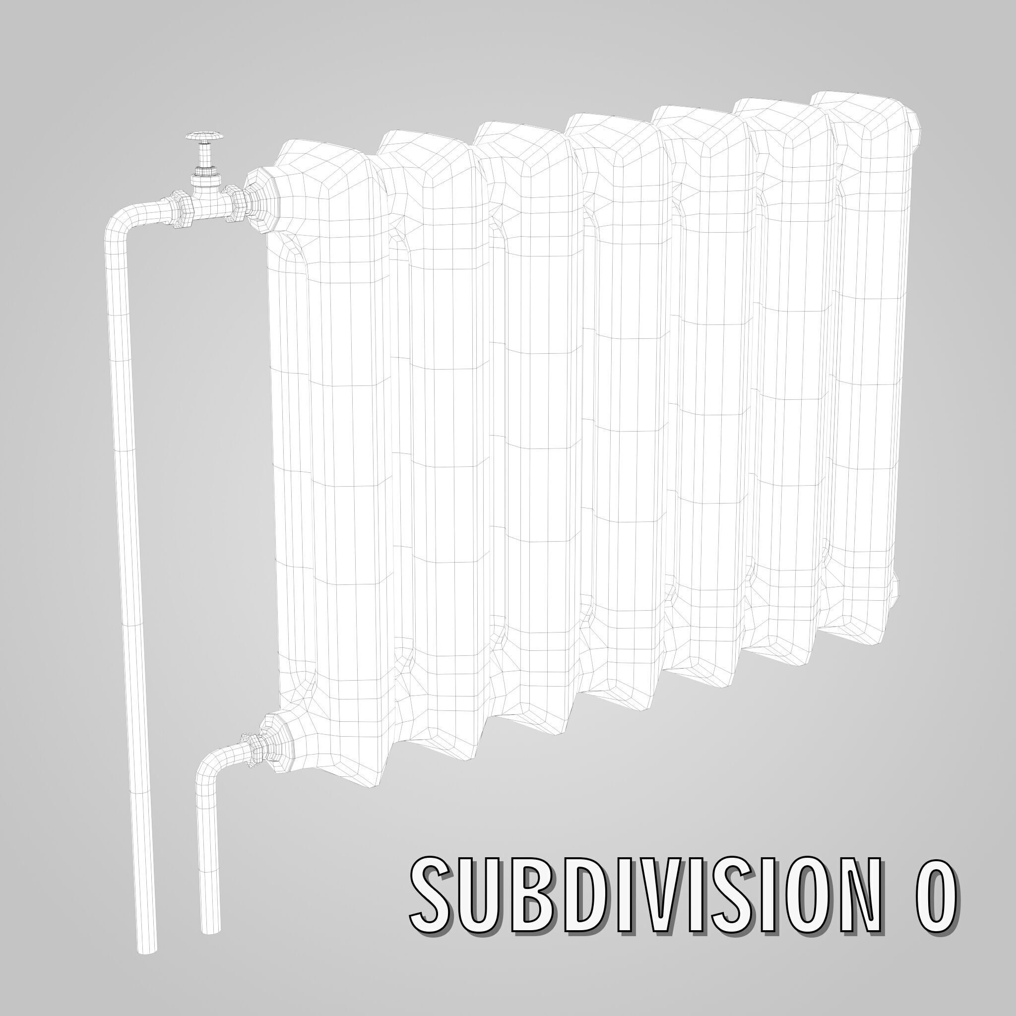 Old Radiator Low-poly 3D model_13