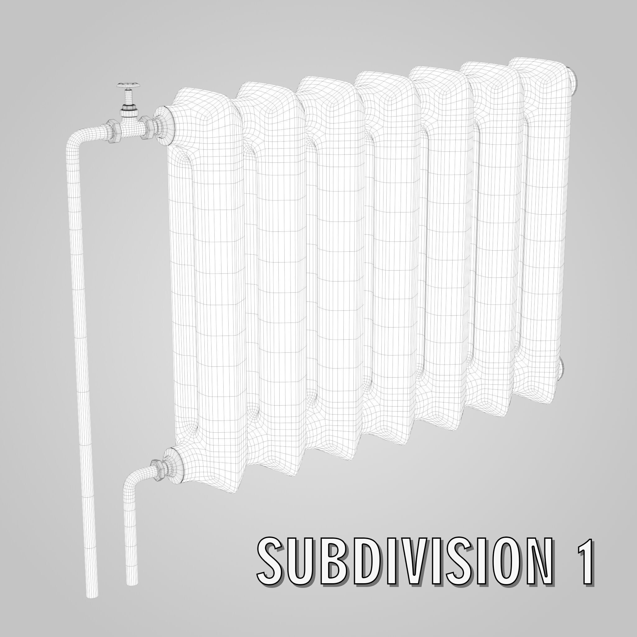 Old Radiator Low-poly 3D model_14