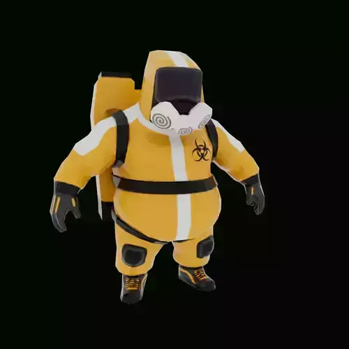 Lowpoly hazmat man with rigging