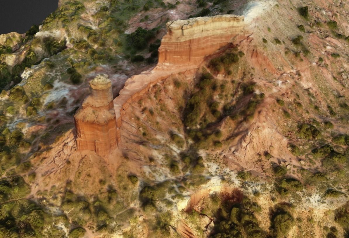 Lighthouse Rock in Palo Duro Canyon 3D model_0