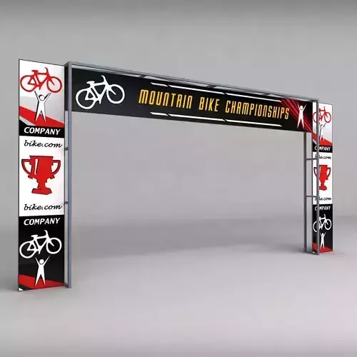 Road Scaffolding Commercial Banner low poly Low-poly 3D model
