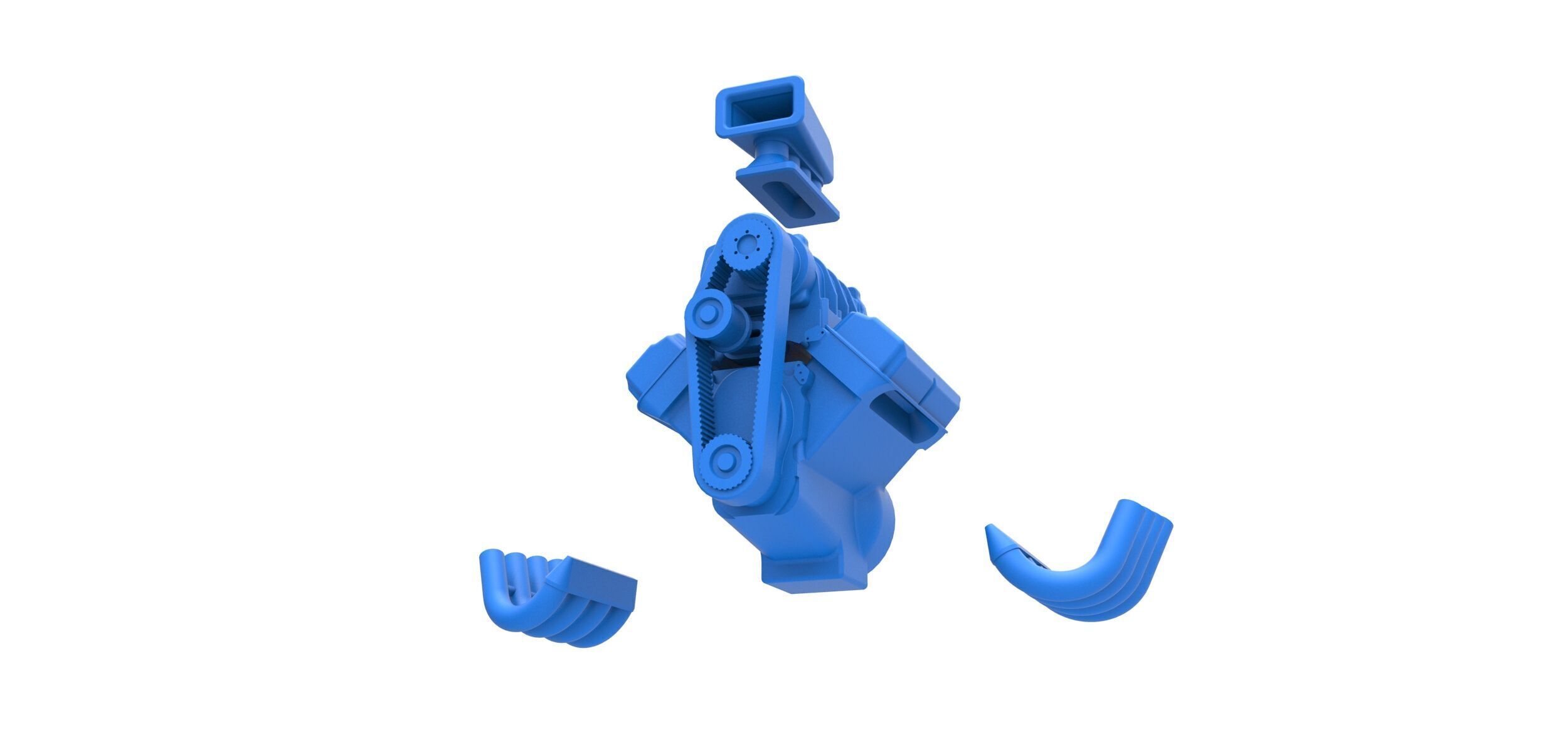 Engine V8 for vintage dragster Version 6 Scale 1 to 25 3D print model_14