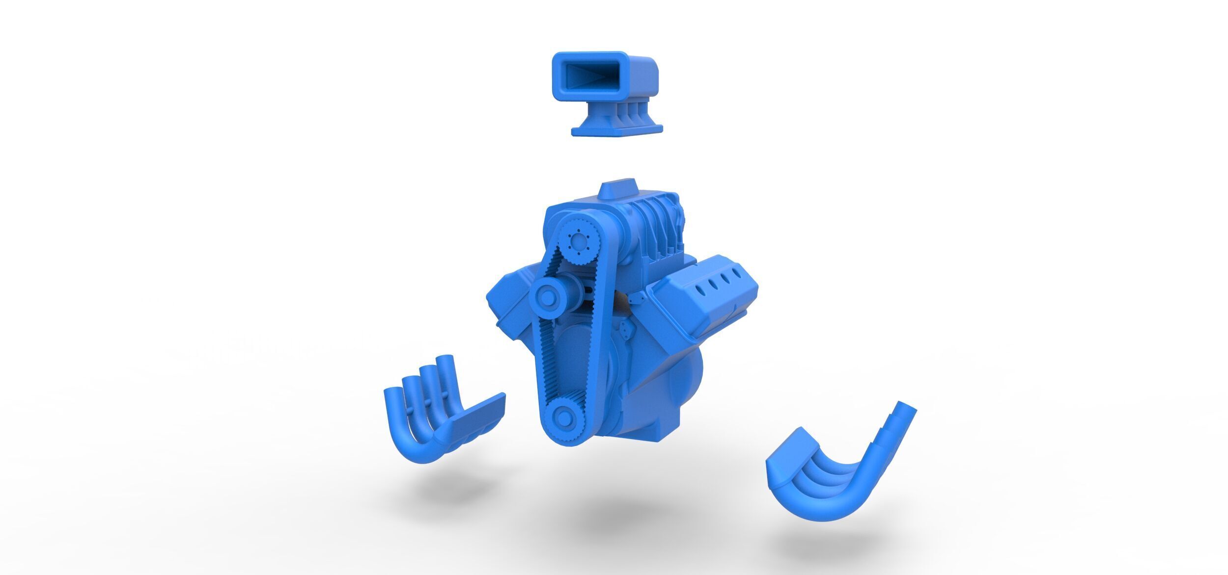 Engine V8 for vintage dragster Version 6 Scale 1 to 25 3D print model_13