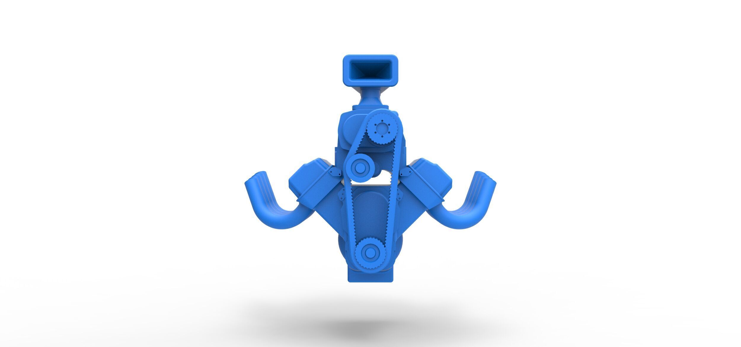 Engine V8 for vintage dragster Version 6 Scale 1 to 25 3D print model_4