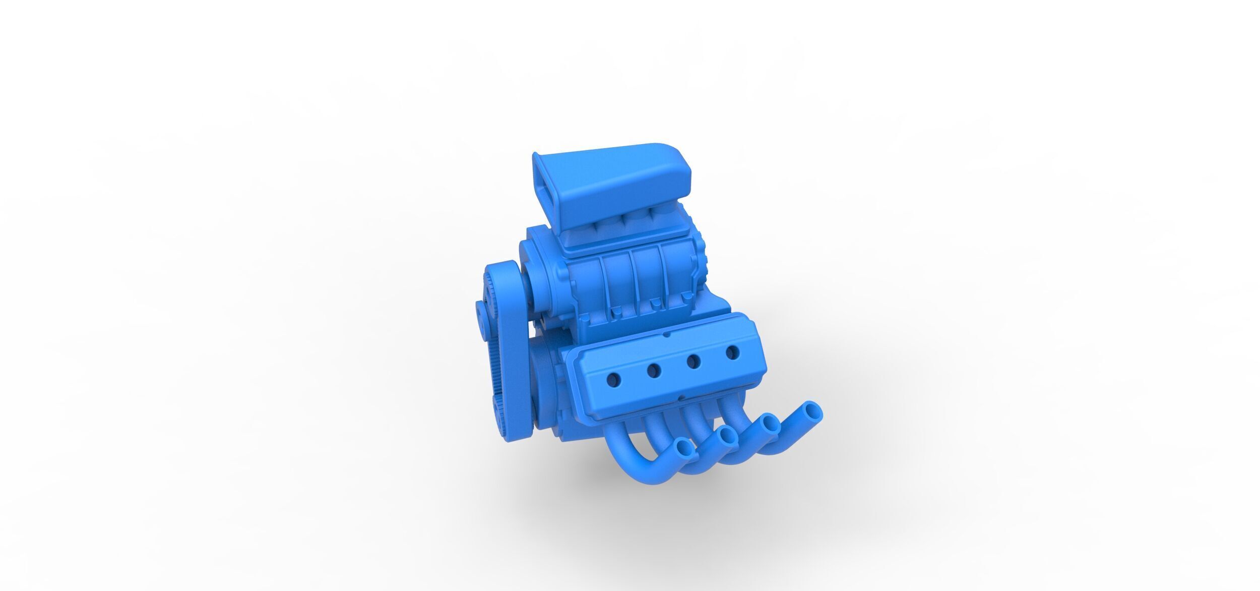 Engine V8 for vintage dragster Version 6 Scale 1 to 25 3D print model_1