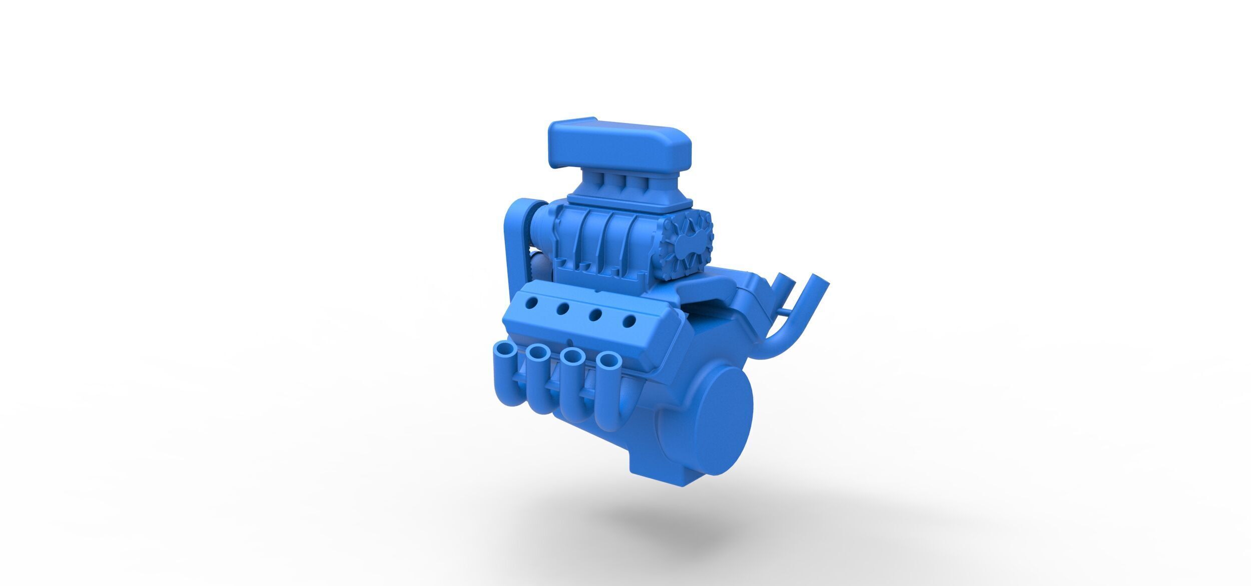 Engine V8 for vintage dragster Version 6 Scale 1 to 25 3D print model_9