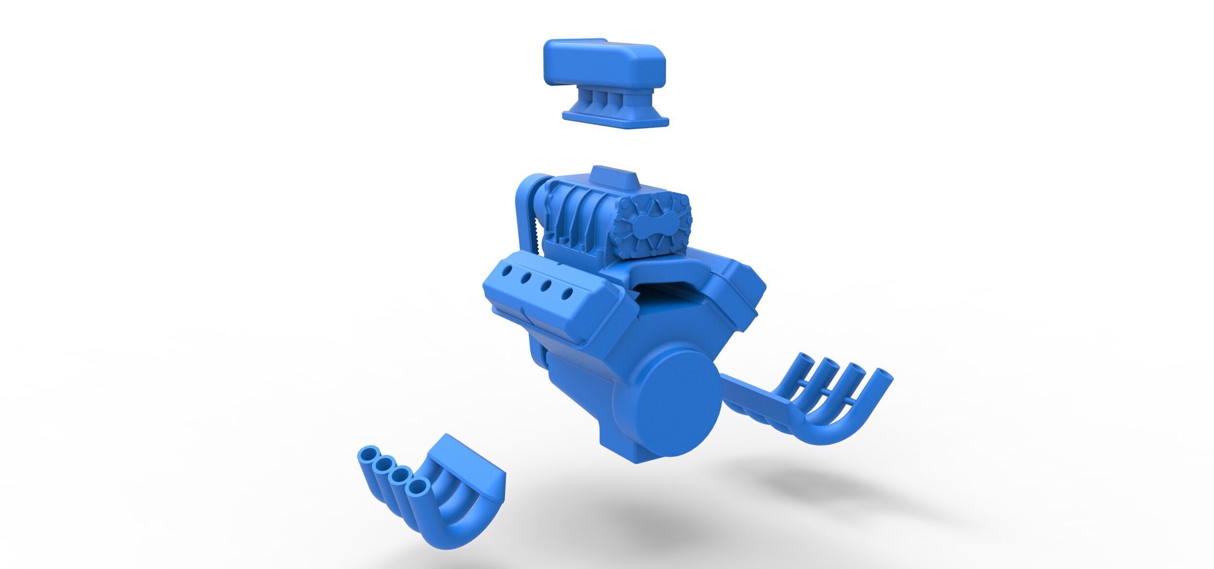 Engine V8 for vintage dragster Version 6 Scale 1 to 25 3D print model_15