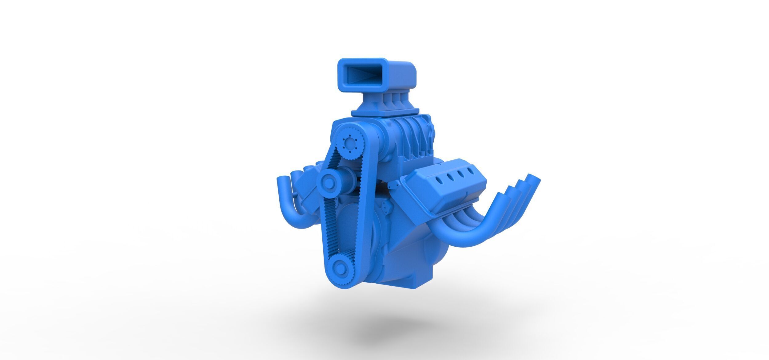 Engine V8 for vintage dragster Version 6 Scale 1 to 25 3D print model_3