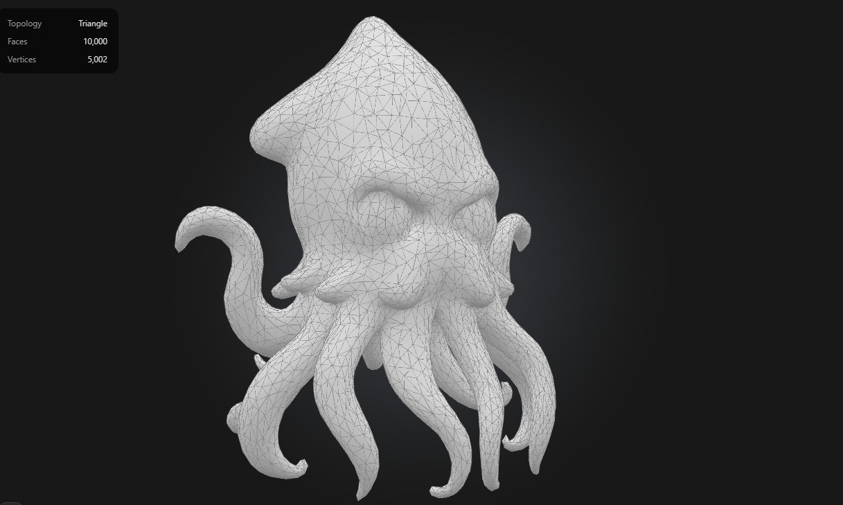 Lava Squid Stylized Volcanic Creature Low-poly 3D model_4