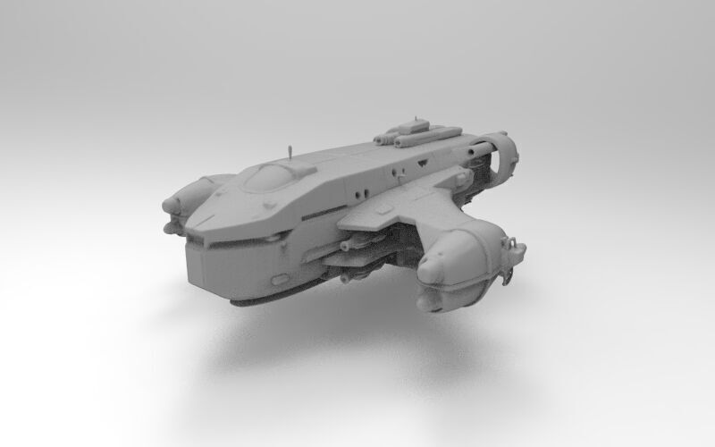 scifi spaceship 3D print model_5