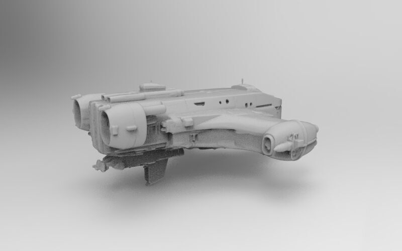 scifi spaceship 3D print model_2