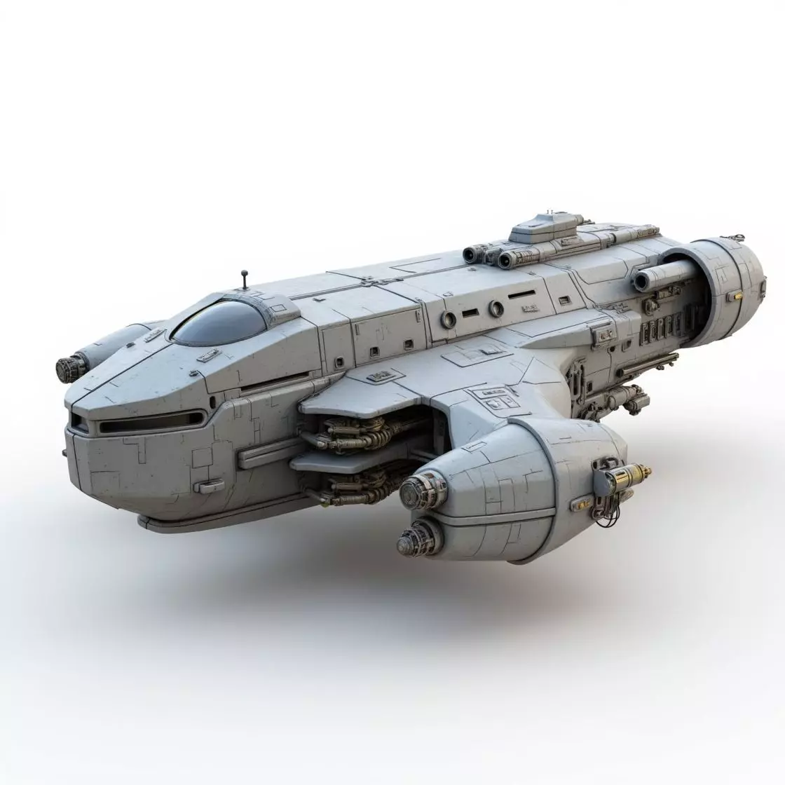 scifi spaceship 3D print model_0
