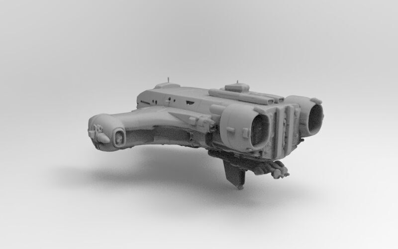 scifi spaceship 3D print model_3