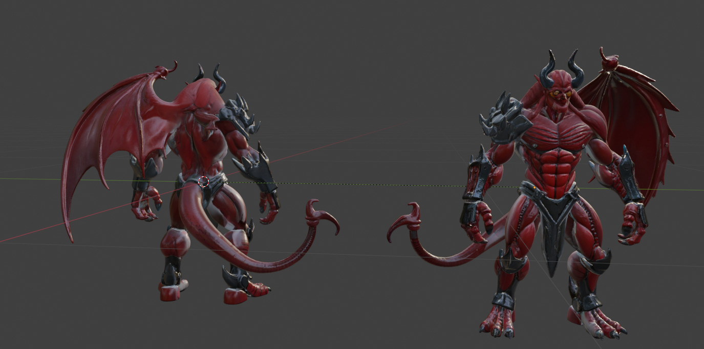 Infernal Cyber Demon  High-Fantasy Hellspawn Warrior Low-poly 3D model_1