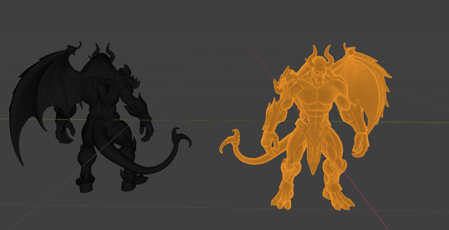 Infernal Cyber Demon  High-Fantasy Hellspawn Warrior Low-poly 3D model_6