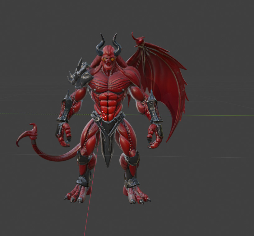 Infernal Cyber Demon  High-Fantasy Hellspawn Warrior Low-poly 3D model_2