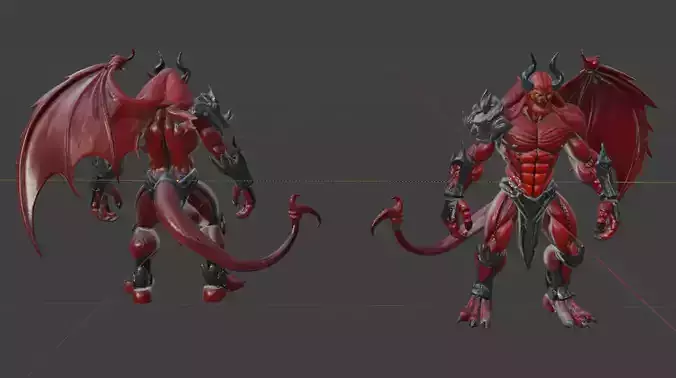 Infernal Cyber Demon  High-Fantasy Hellspawn Warrior