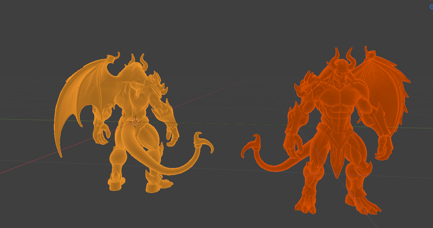 Infernal Cyber Demon  High-Fantasy Hellspawn Warrior Low-poly 3D model_7