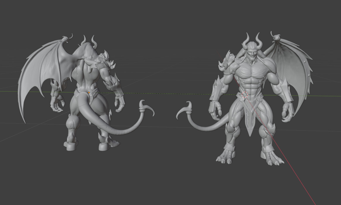 Infernal Cyber Demon  High-Fantasy Hellspawn Warrior Low-poly 3D model_5