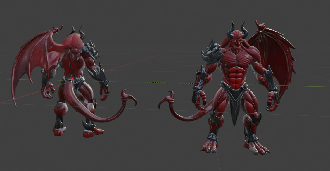 Infernal Cyber Demon  High-Fantasy Hellspawn Warrior Low-poly 3D model_3