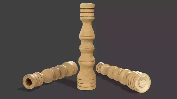 Vintage Wooden Candlestick 