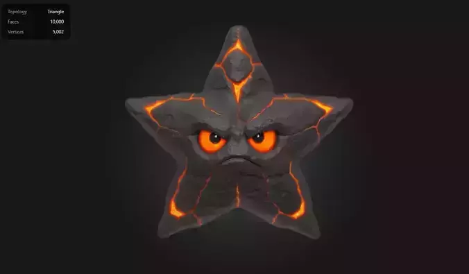 Lava Starfish Angry Stylized Creature Low-poly 3D model