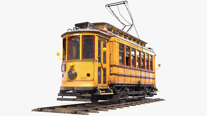Old Tram Memphis Low-poly 3D model