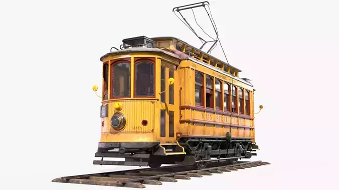 Old Tram Memphis Low-poly 3D model