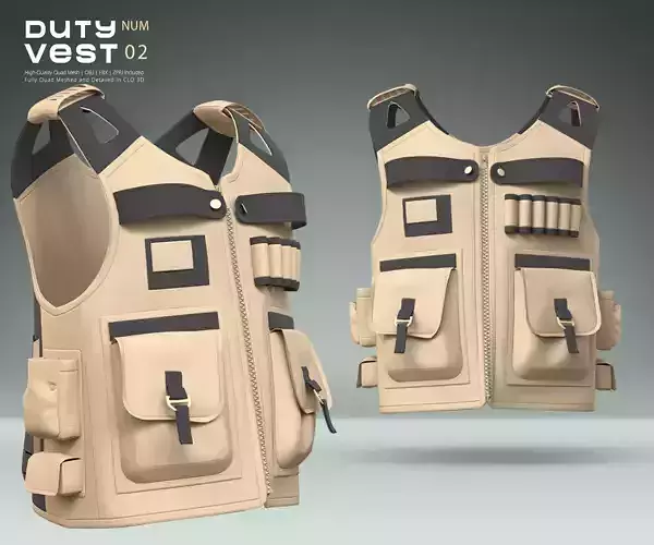 Duty Vest 02 Low-poly 3D model