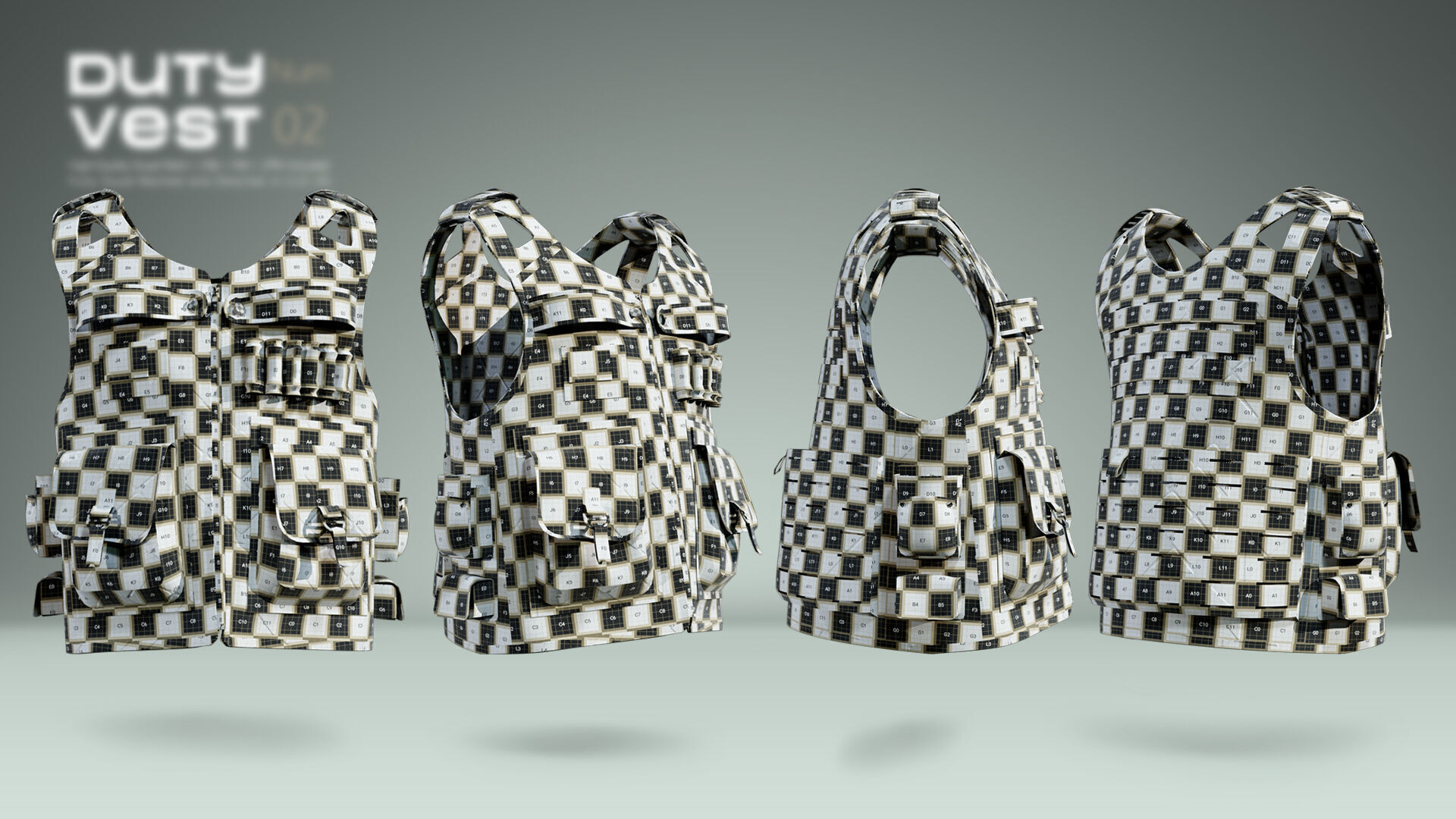 Duty Vest 02 Low-poly 3D model_4