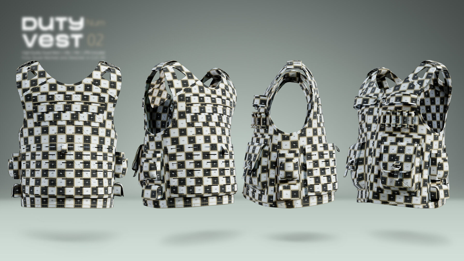 Duty Vest 02 Low-poly 3D model_5