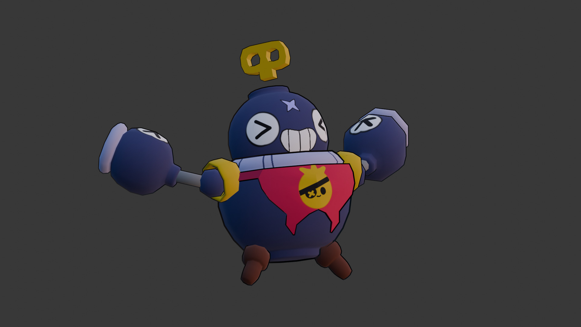 TICK FROM BRAWL STARS Low-poly 3D model_1