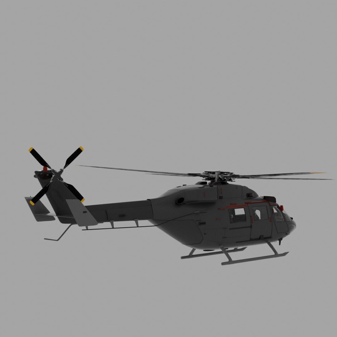 ALH Helicopter Low-poly 3D model_3