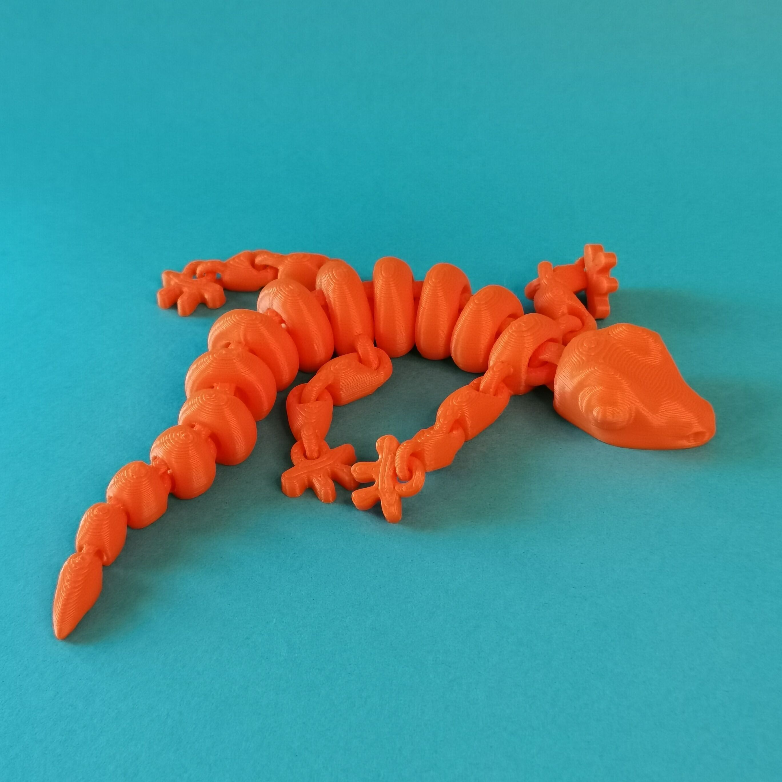 Articulated Flexi Lizard Print-in-Place Wiggly a406 3D print model_8